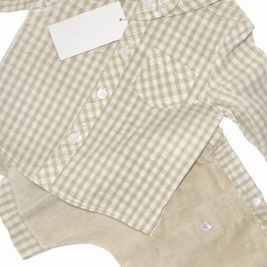 Kids Beige Checkered Matching Set
